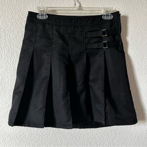 French Toast Black Goth, Punk, Skater Skirt with Buckle Accents and  Zipper